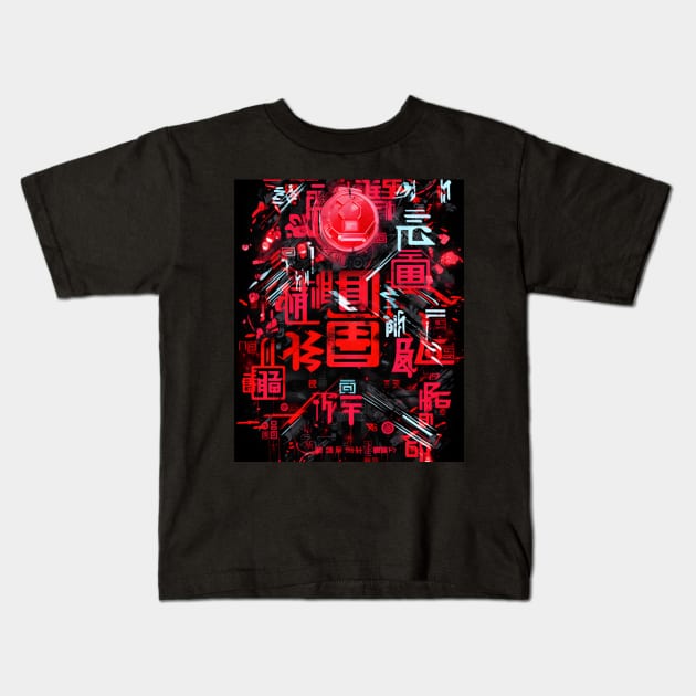 Japanese streatwear pattern Kids T-Shirt by ArtWearSplash